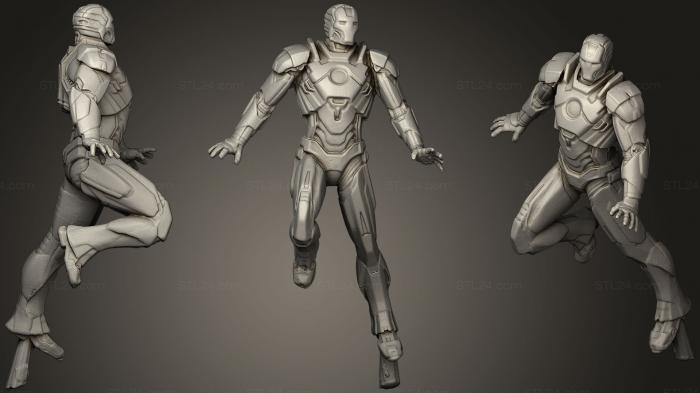Статуэтки герои, монстры и демоны (Железный Человек 3 Марк 16, STKM_1461) 3D модель для ЧПУ станка